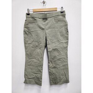Prophecy Womens Pull On Capri Pants Size 6P Sage Green Cropped Stretch Mid Rise